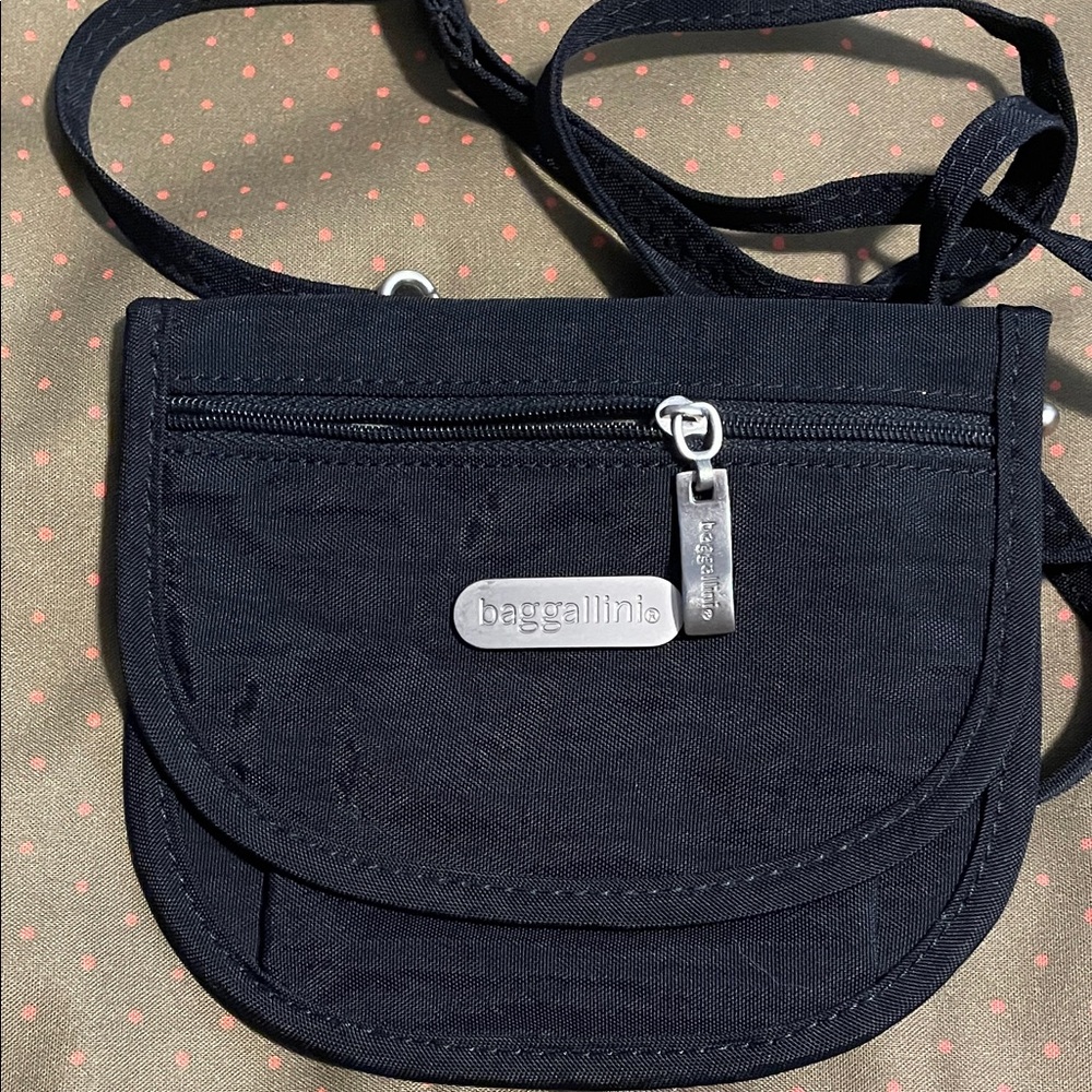Baggallini Black Crossbody Bag with Silver Accents